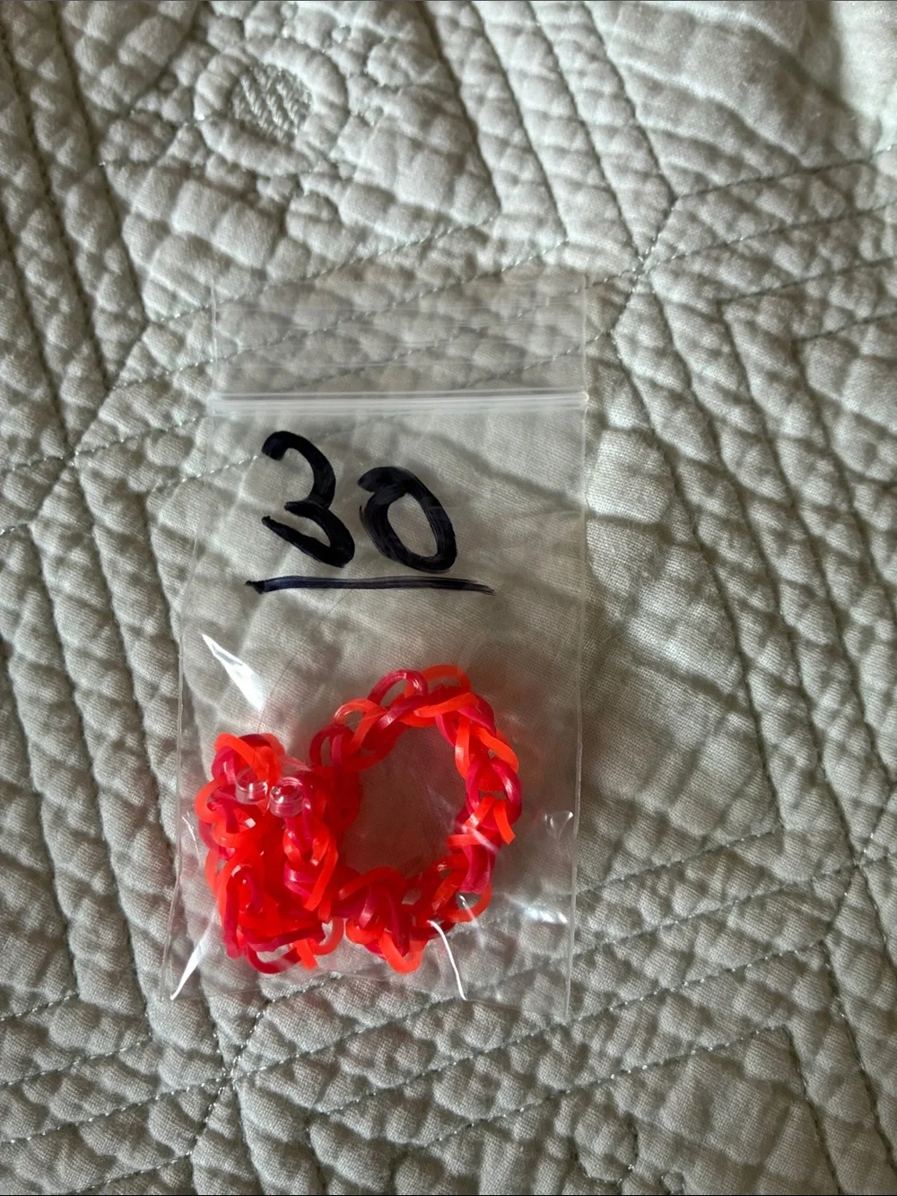 Neon Orange & Pink Rubber Band Bracelet - Packaged